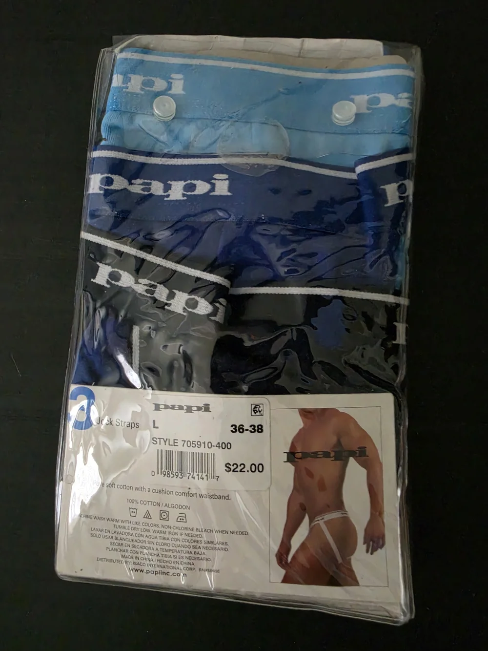 Papi Men's 3-Pack Jockstraps - Blue Mix